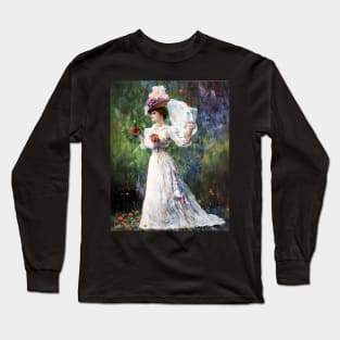 Lady Eleonor, 19th century lady in a garden Long Sleeve T-Shirt